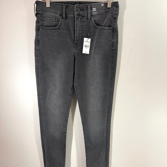 Express Women's Mid Rise Black Skinny Jeans - Picture 1 of 8